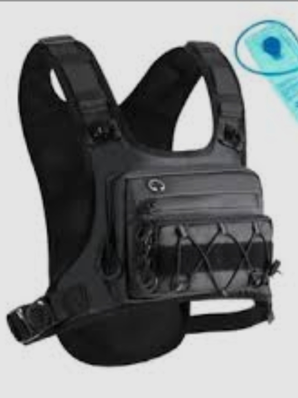Black Tactical Chest Rig Vest Pack Perfect For Running, Hiking, Cycling.
